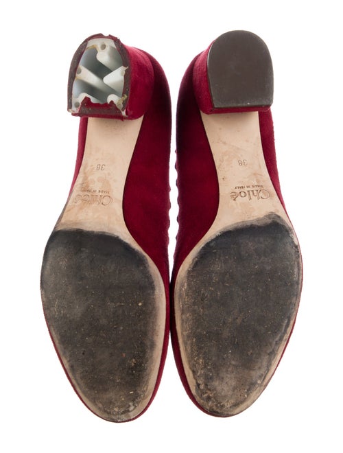 Chloé Suede Scalloped Accent Pumps