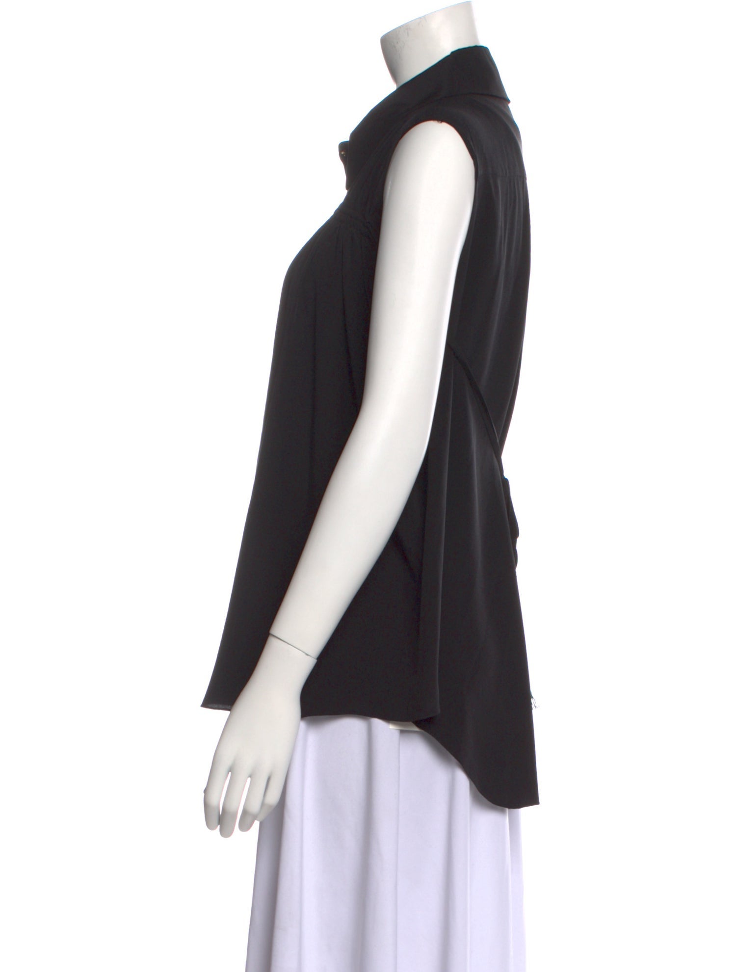 Chloé Silk Sleeveless Button-Up Top