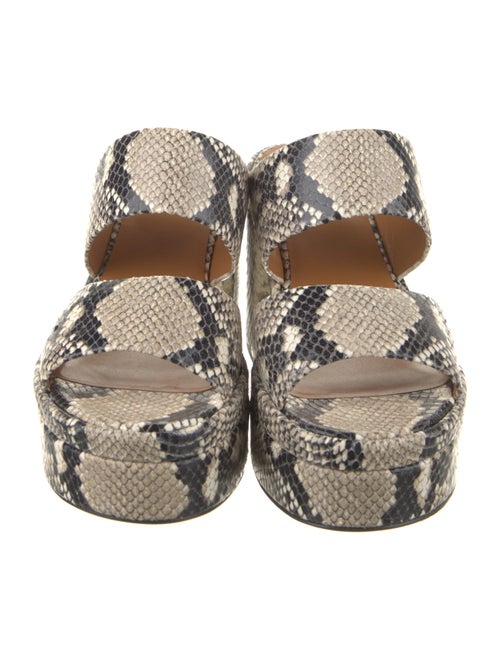 Chloé Embossed Leather Animal Print Slides