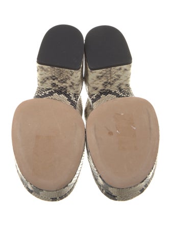 Chloé Embossed Leather Animal Print Slides