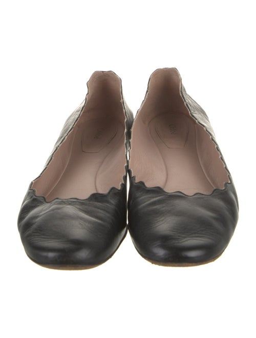 Chloé Leather Scalloped Accent Ballet Flats
