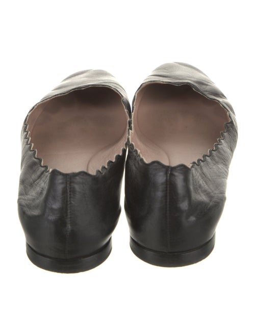 Chloé Leather Scalloped Accent Ballet Flats