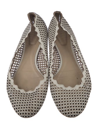 Chloé Leather Lasercut Accents Ballet Flats