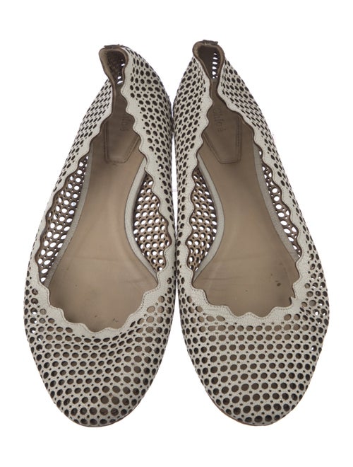 Chloé Leather Lasercut Accents Ballet Flats