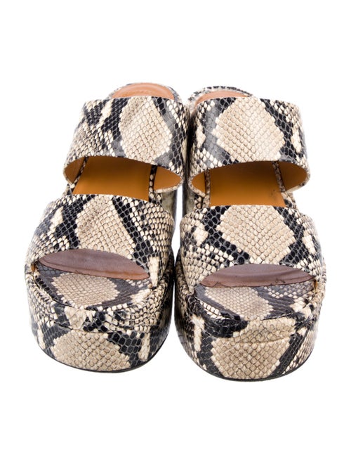 Chloé Embossed Leather Animal Print Slides