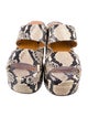 Chloé Embossed Leather Animal Print Slides