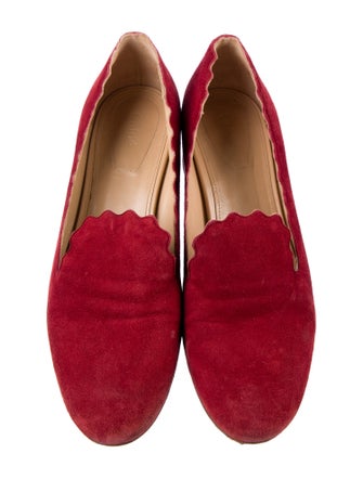 Chloé Suede Scalloped Accent Pumps