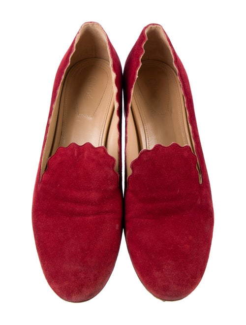 Chloé Suede Scalloped Accent Pumps