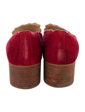 Chloé Suede Scalloped Accent Pumps