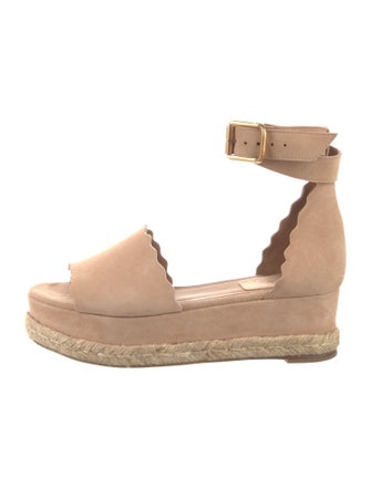 Chloé Suede Scalloped Accent Espadrilles