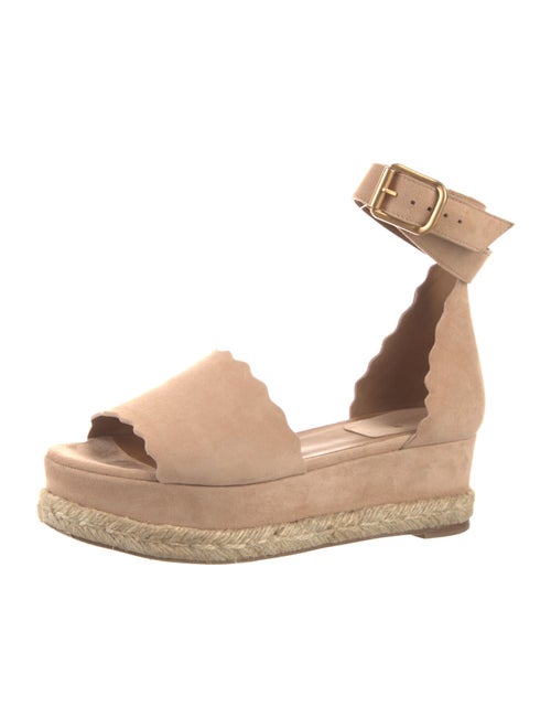 Chloé Suede Scalloped Accent Espadrilles