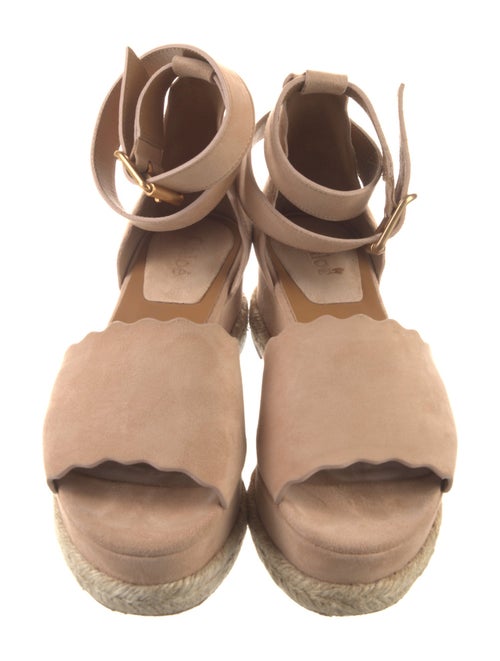 Chloé Suede Scalloped Accent Espadrilles