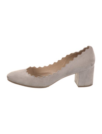 Chloé Suede Scalloped Accent Pumps