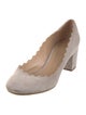 Chloé Suede Scalloped Accent Pumps