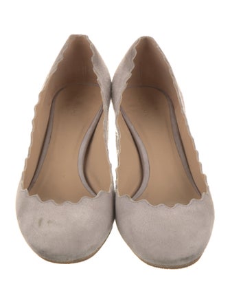Chloé Suede Scalloped Accent Pumps
