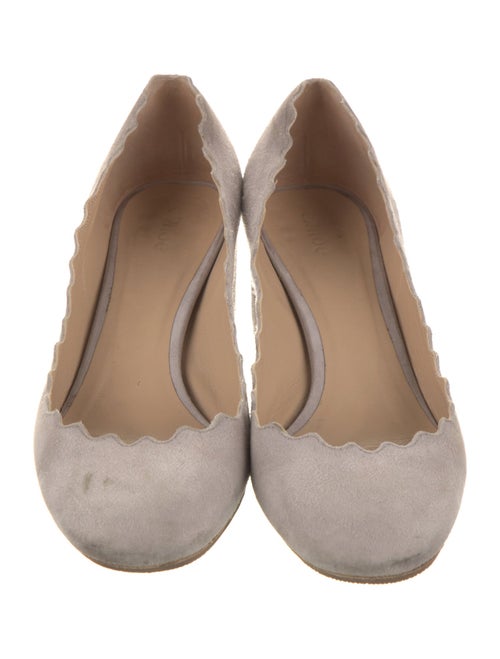Chloé Suede Scalloped Accent Pumps