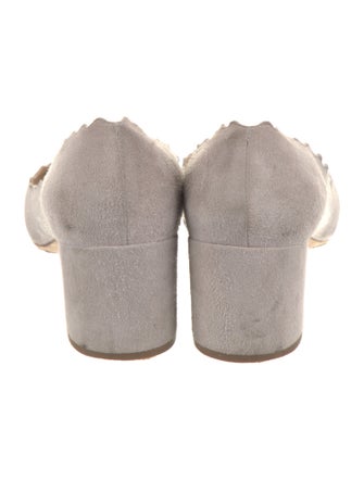 Chloé Suede Scalloped Accent Pumps
