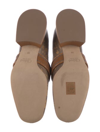 Chloé Leather Animal Print Mules