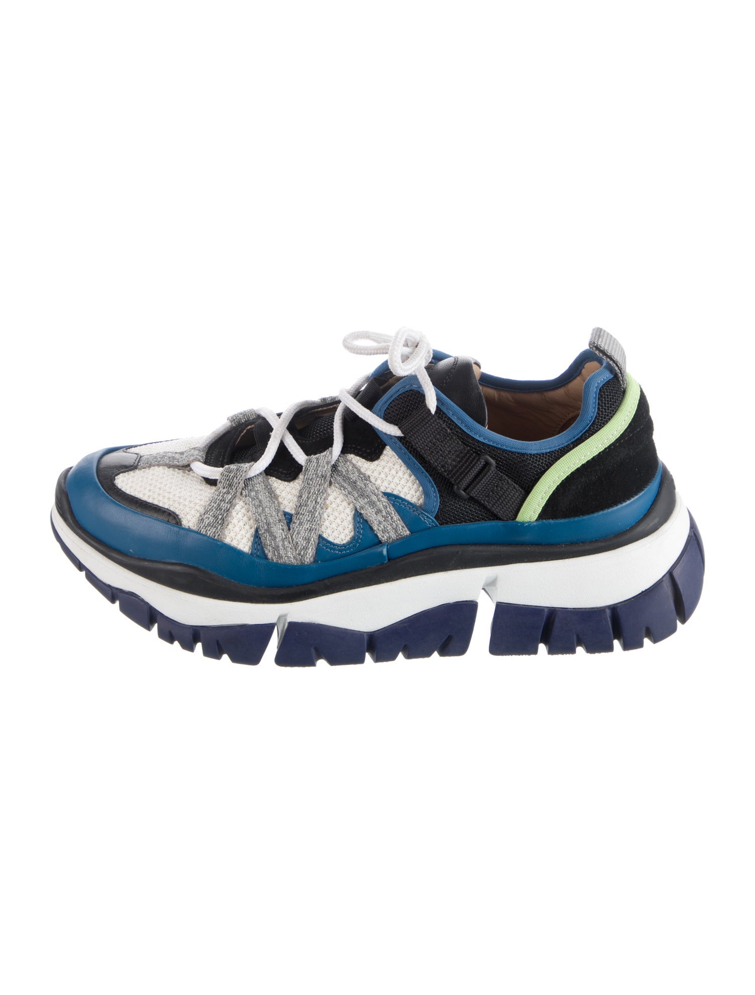 Chloé Leather Colorblock Pattern Sneakers