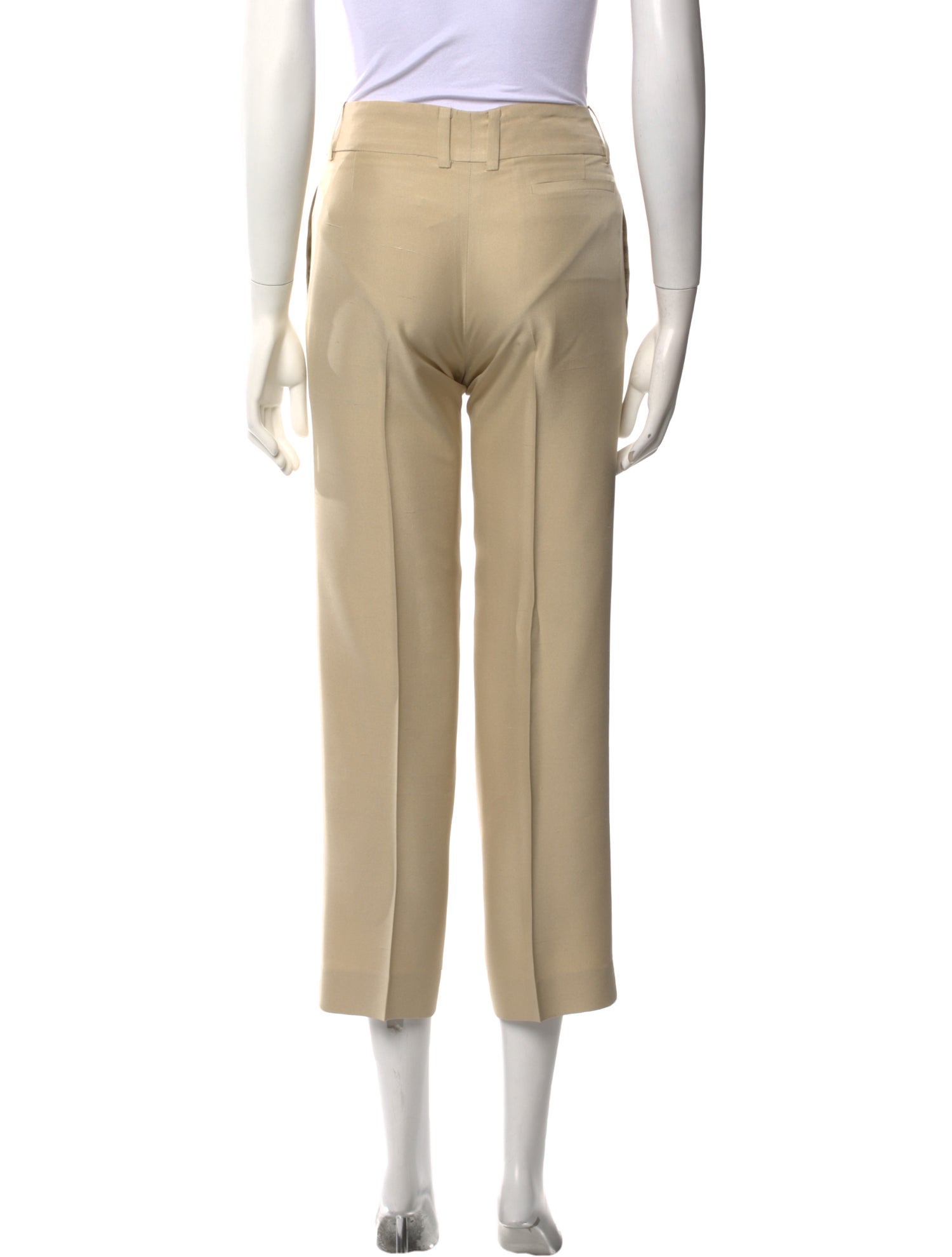 Chloé Chloé Silk Straight Leg Pants Neutrals Cropped with