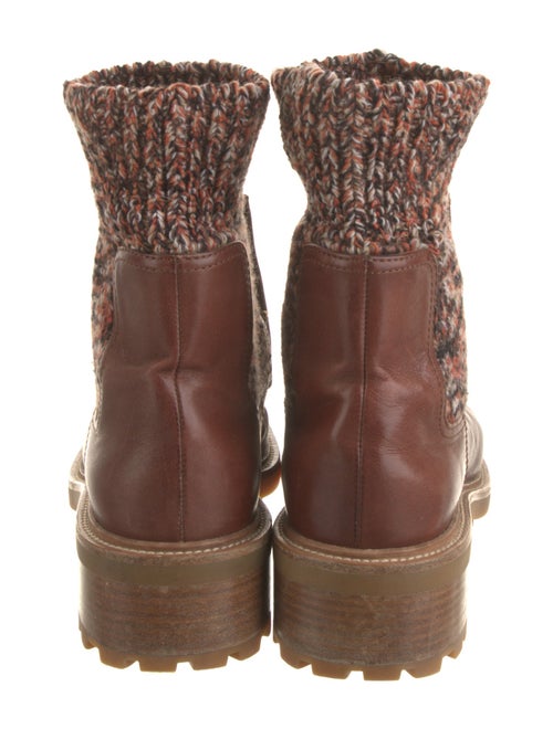 Chloé Leather Tweed Pattern Sock Boots