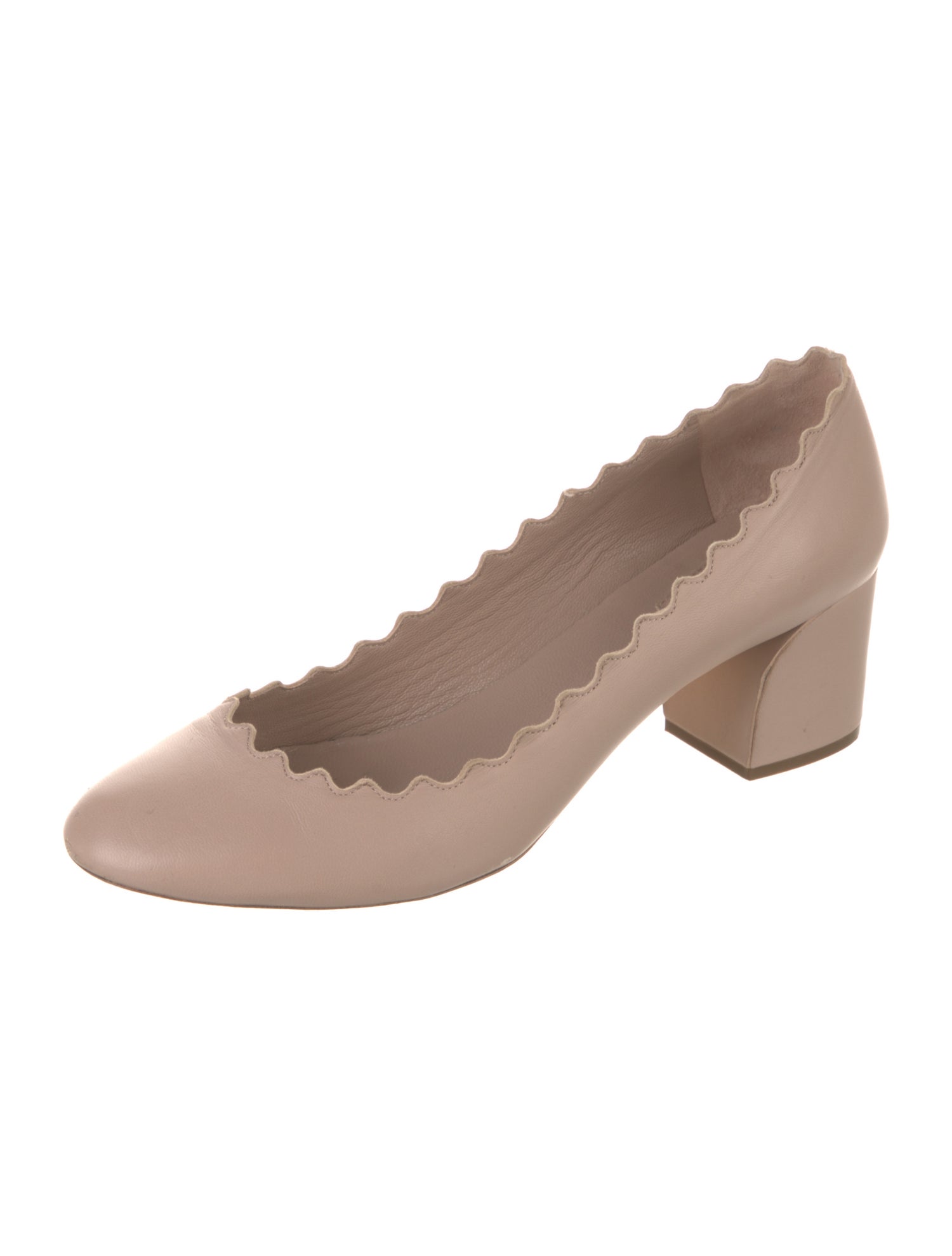 Chloé Leather Scalloped Accent Flats