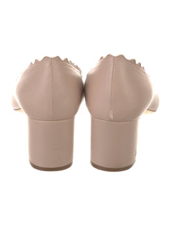 Chloé Leather Scalloped Accent Flats