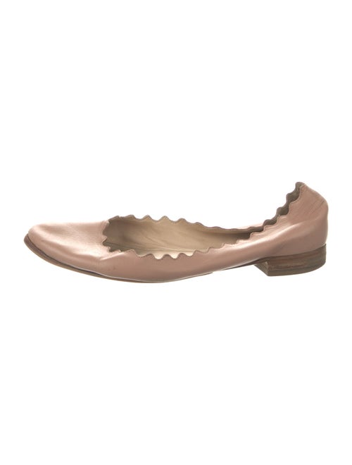 Chloé Leather Scalloped Accent Ballet Flats