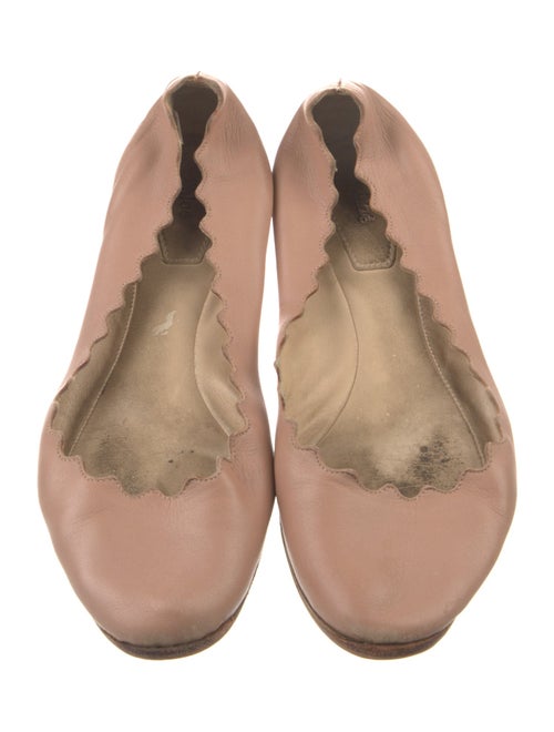 Chloé Leather Scalloped Accent Ballet Flats