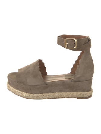 Chloé Suede Scalloped Accent Espadrilles