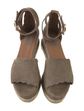 Chloé Suede Scalloped Accent Espadrilles