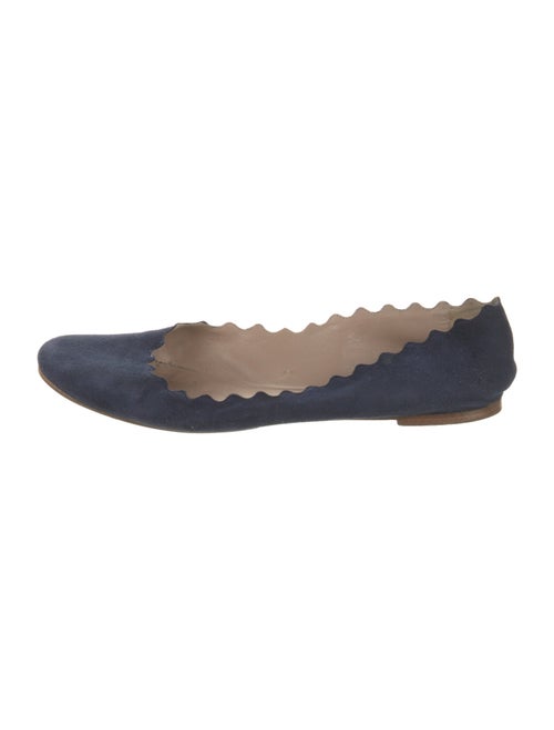Chloé Suede Scalloped Accent Ballet Flats
