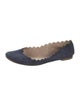Chloé Suede Scalloped Accent Ballet Flats