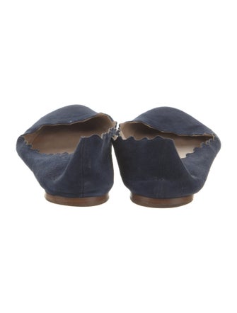 Chloé Suede Scalloped Accent Ballet Flats