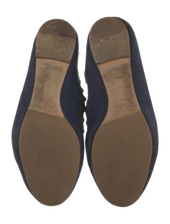 Chloé Suede Scalloped Accent Ballet Flats