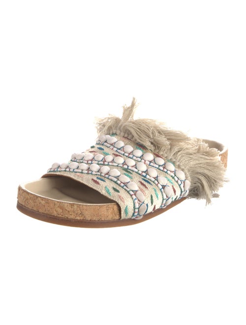 Chloé Patterned Fringe Trim Accent Slides