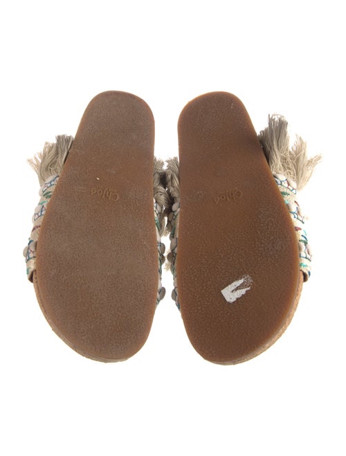 Chloé Patterned Fringe Trim Accent Slides