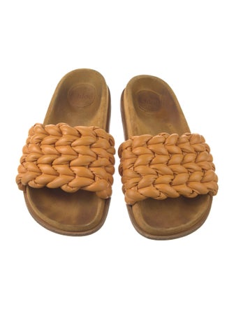 Chloé Leather Braided Accents Slides