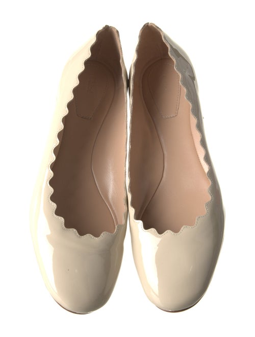 Chloé Patent Leather Scalloped Accent Ballet Flats
