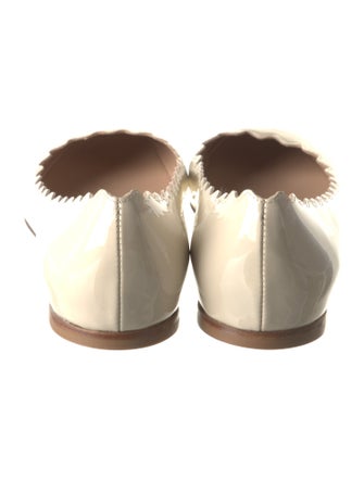 Chloé Patent Leather Scalloped Accent Ballet Flats