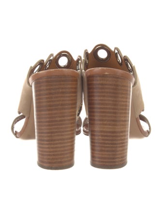 Chloé Suede Eyelet Trim Slides