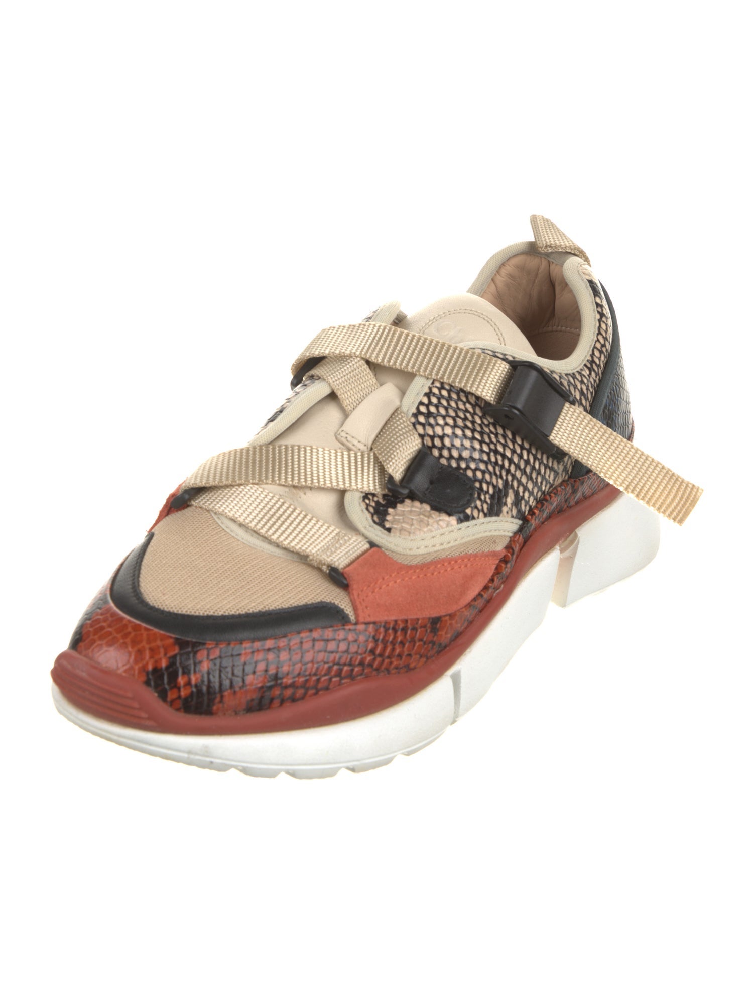 Chloé Leather Animal Print Sneakers