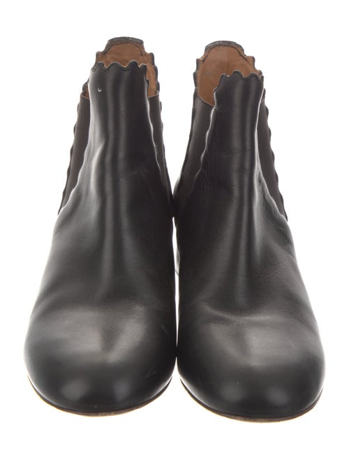 Chloé Leather Scalloped Accent Chelsea Boots