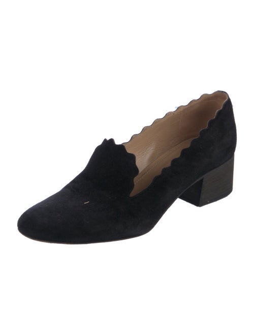 Chloé Suede Scalloped Accent Pumps
