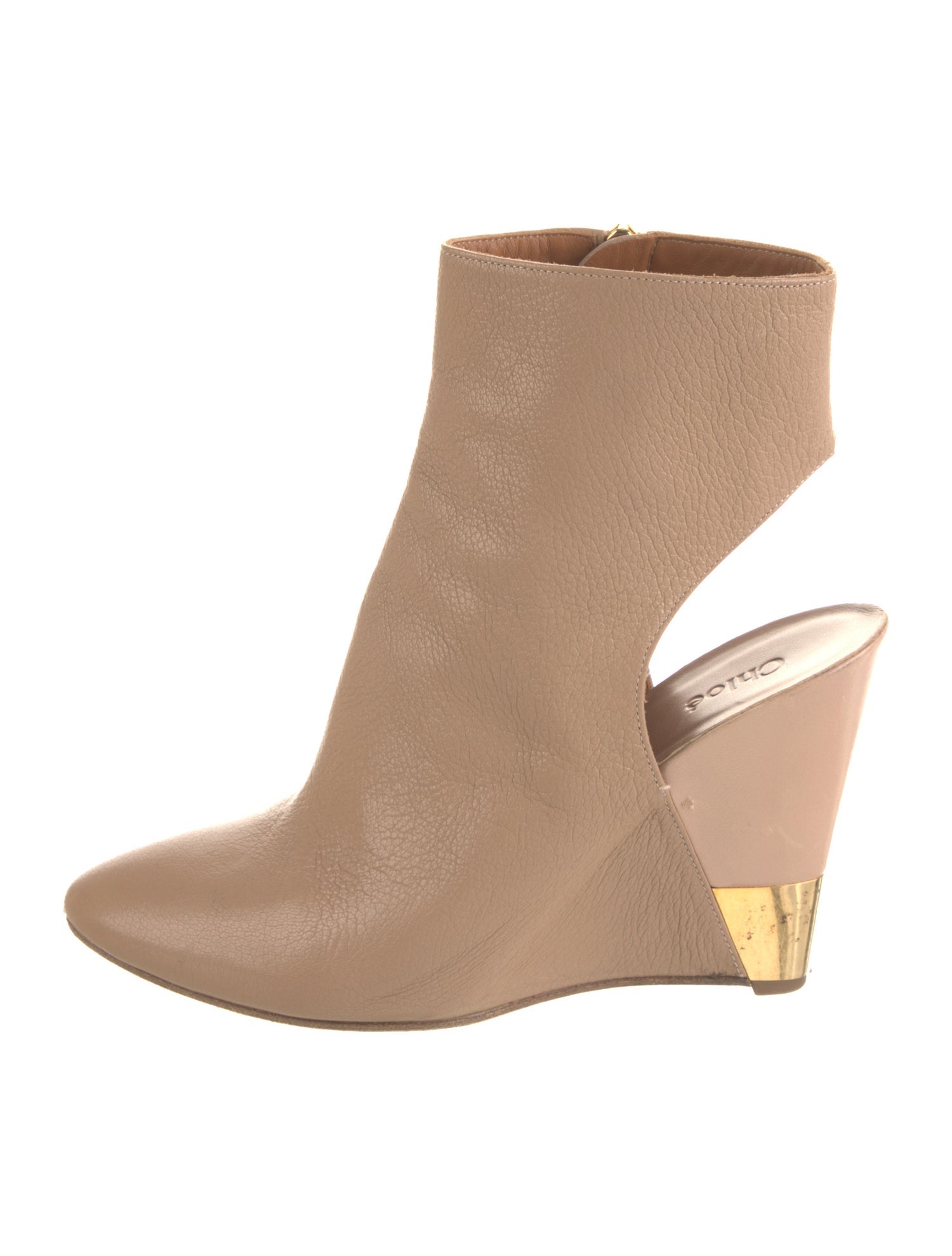 Chloé Leather Cutout Accent Boots