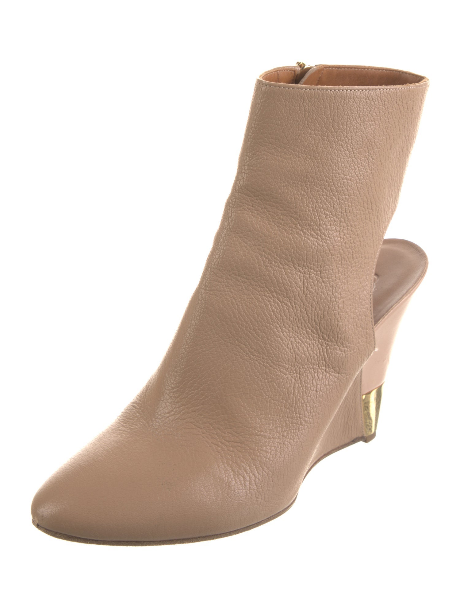 Chloé Leather Cutout Accent Boots