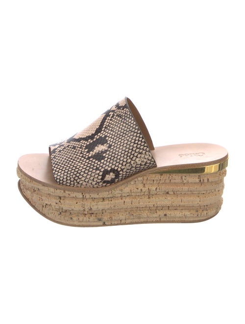 Chloé Leather Animal Print Espadrilles