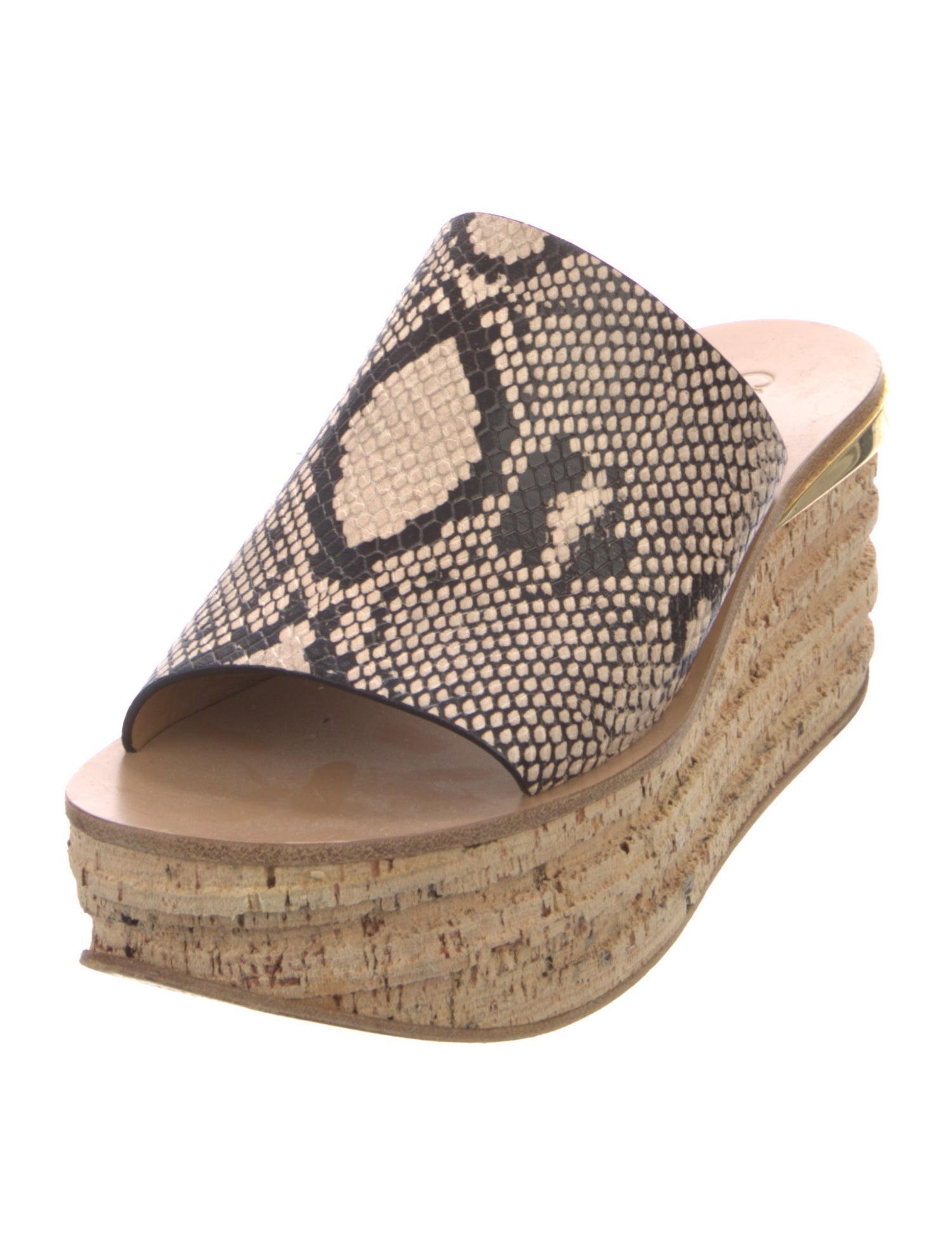 Chloé Leather Animal Print Espadrilles