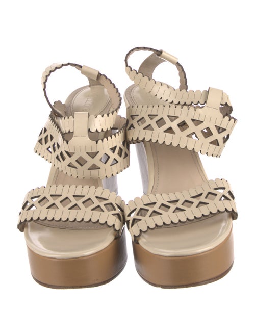 Chloé Leather Cutout Accent Sandals