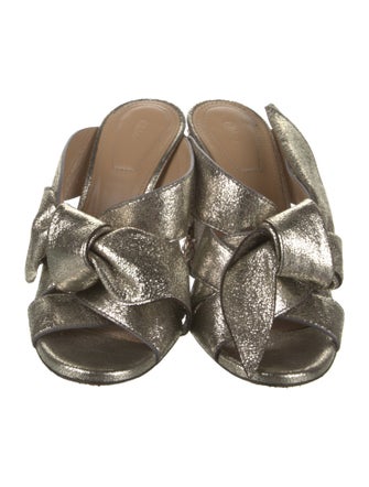 Chloé Leather Crystal Embellishments Slides